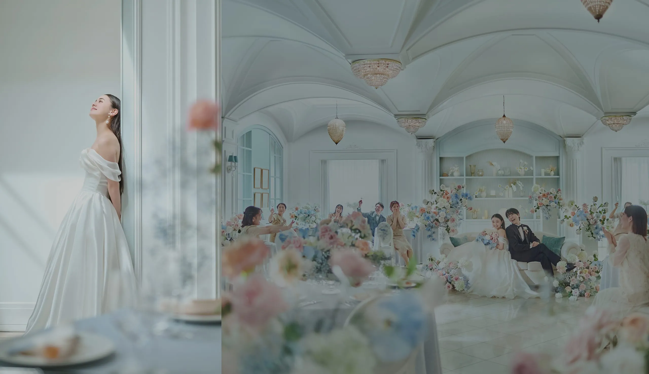 ウェディングドレスの背景