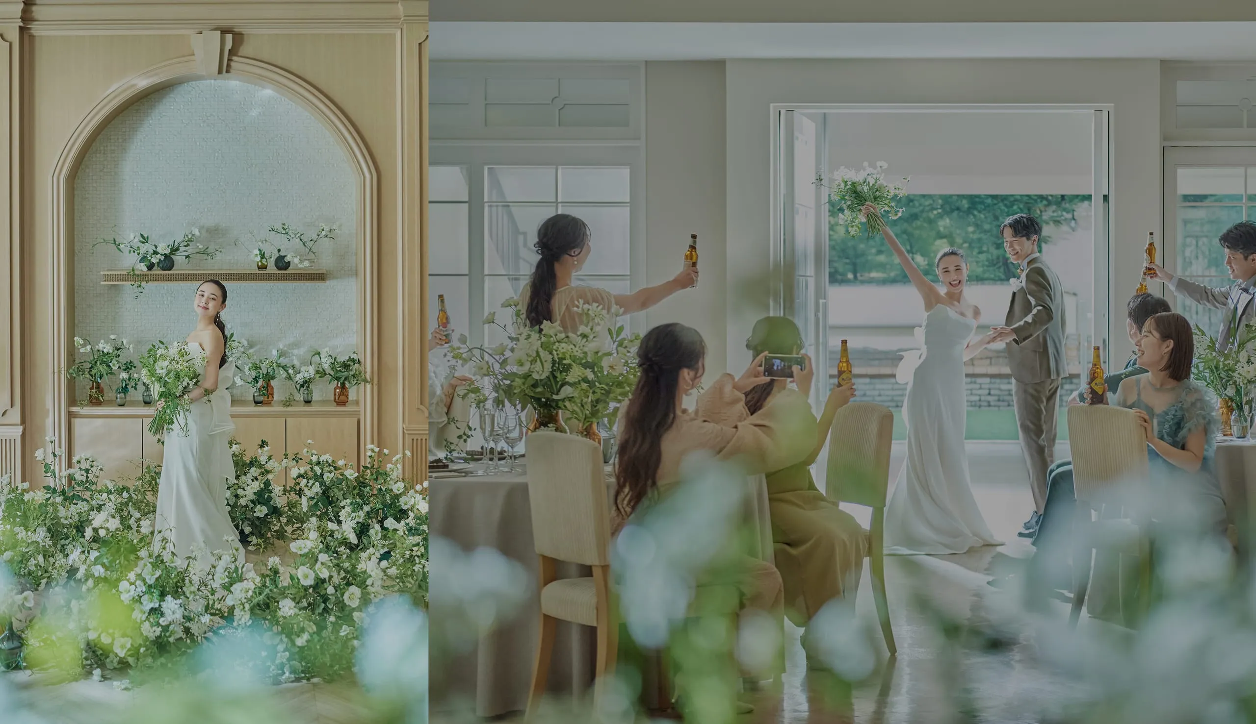 ウェディングドレスの背景