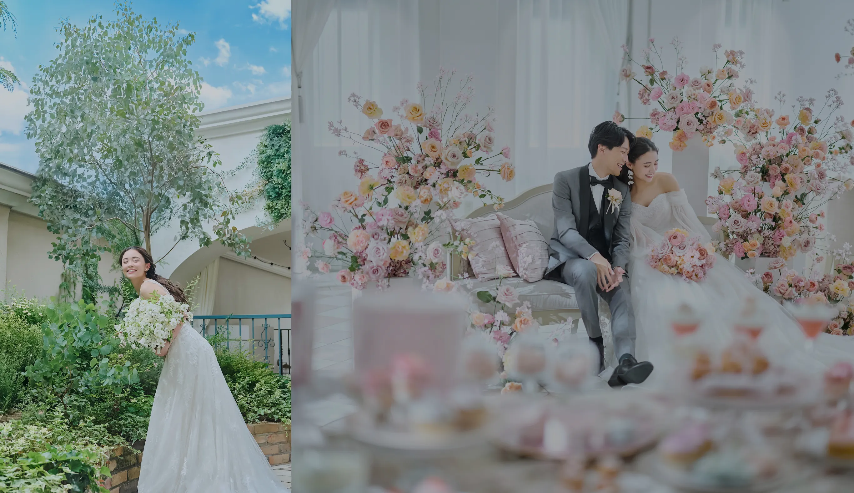 ウェディングドレスの背景