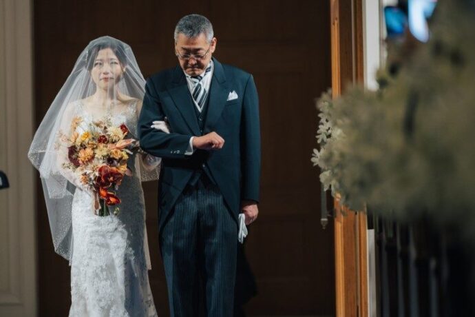 新婦父　チャペル入場