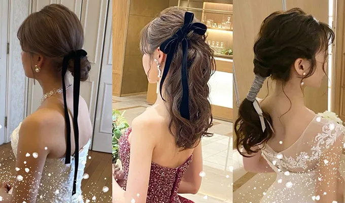 結婚式でも人気！ベロアリボンの結び方＆長さ・太さ別ヘアアレンジ10選