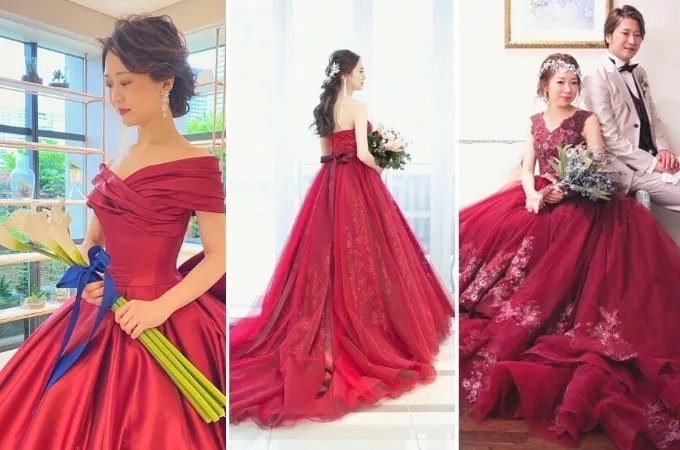 赤系ドレス