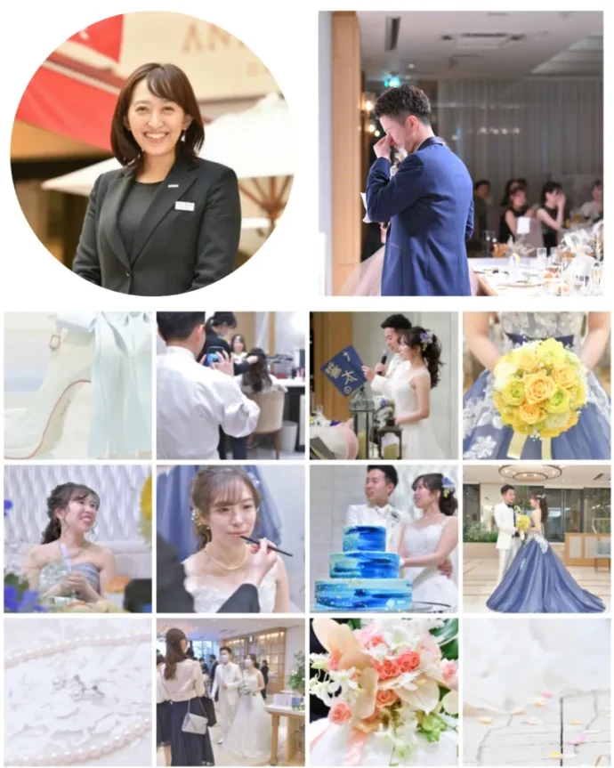 結婚式の様子と担当者の水上