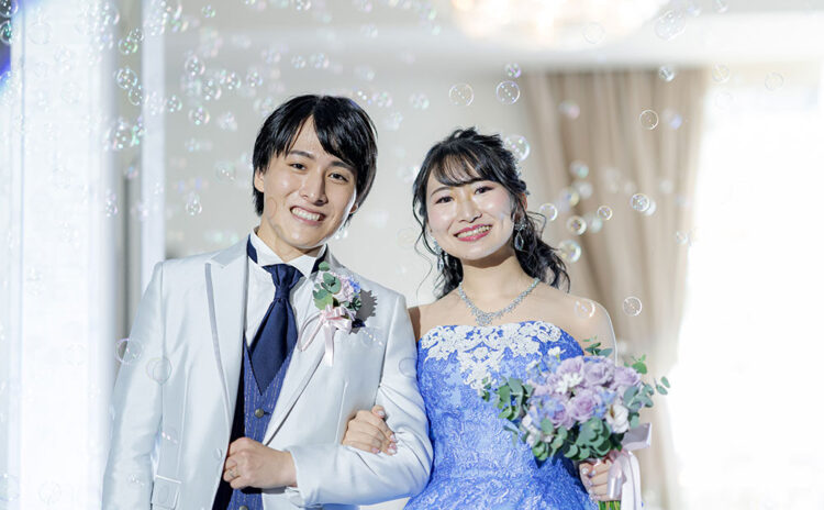 【WEDDING REPORT】キーカラーは「青」！宝石をイメージしたオリジナルカクテルでおもてなし♡