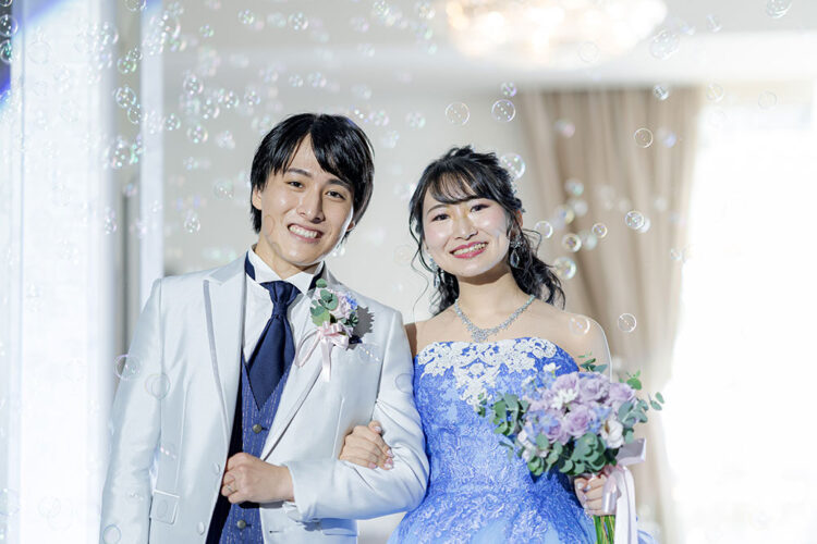 【WEDDING REPORT】キーカラーは「青」!宝石をイメージしたオリジナルカクテルでおもてなし♡