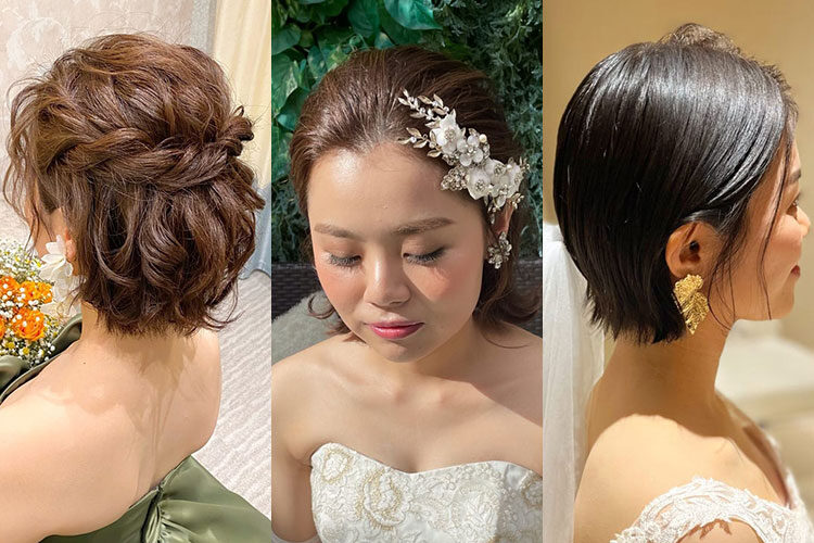 ウェディングドレスに似合うショートヘアの花嫁ヘアアレンジ10選【今週のスタスナ】