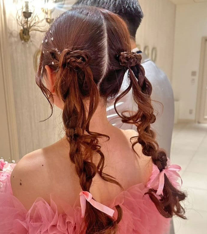ツインテールの花嫁ヘア