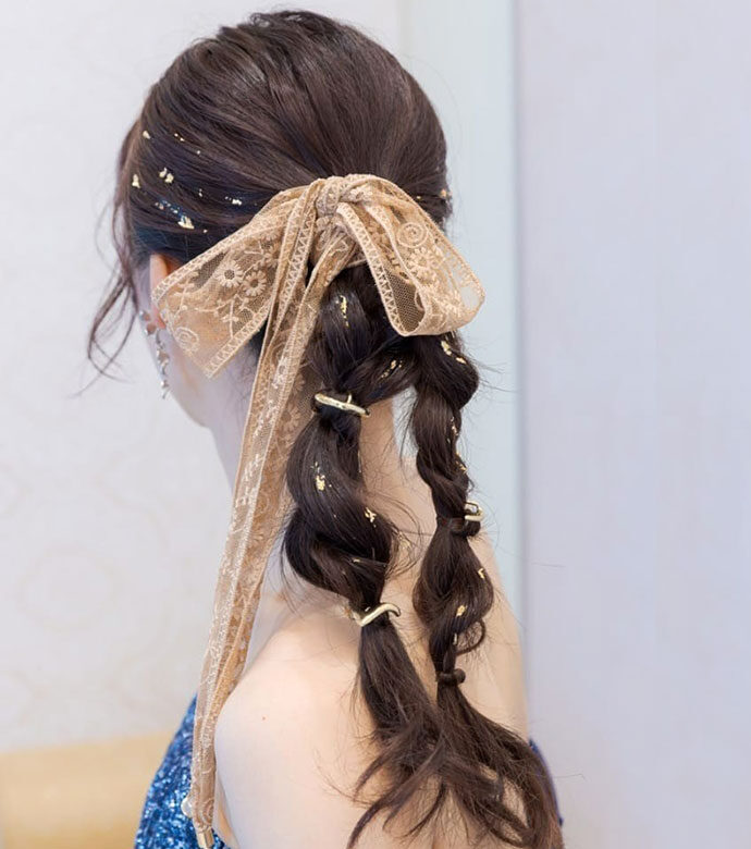 ツインポニーの花嫁ヘア