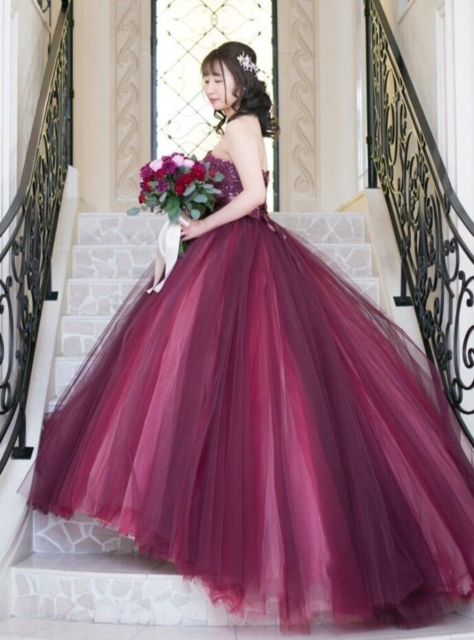 カラードレス ピンク 結婚式 お色直し （結婚式のお色直しで選びたい  