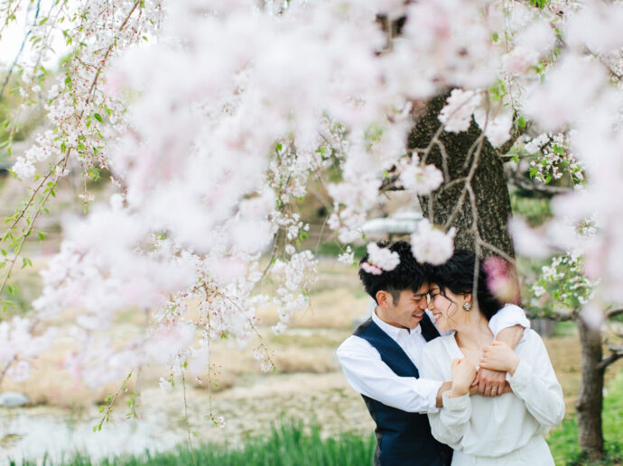 桜,カップル,前撮り