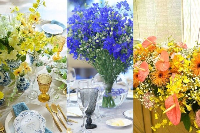夏リゾートウェディングメイン装花2個セット