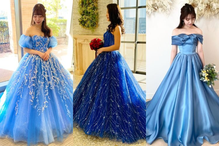 お色直しは水色・ロイヤルブルー・ネイビーで♡青系カラードレス10選  