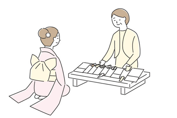 結納品を渡す
