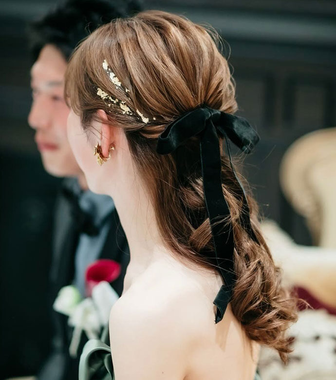 花嫁のハーフアップ