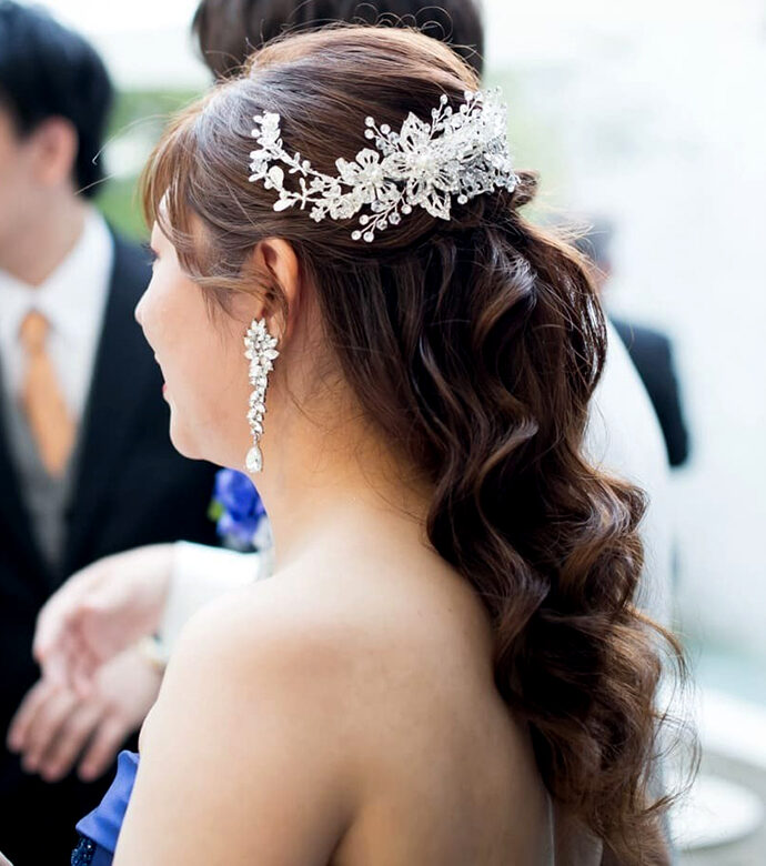 花嫁のハーフアップ