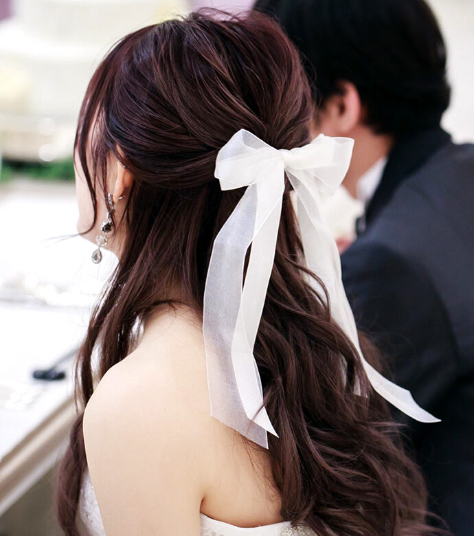 花嫁のハーフアップ