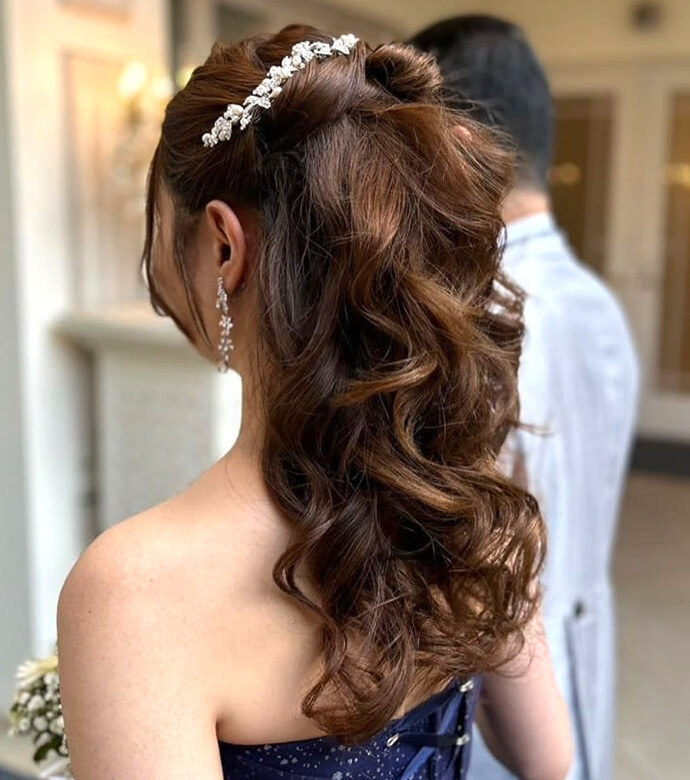 花嫁のハーフアップ