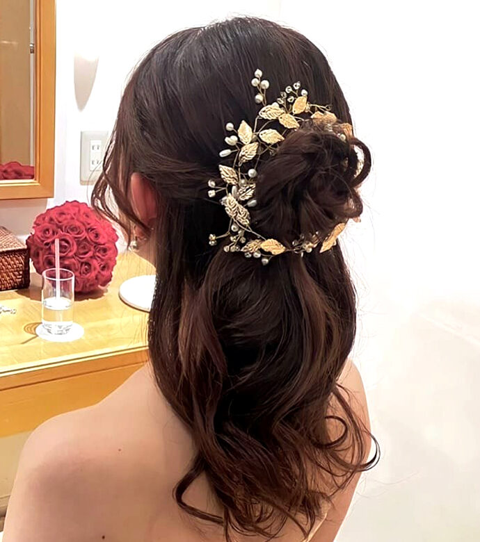 花嫁のハーフアップ