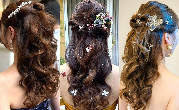ウェディングヘアの花嫁ハーフアップ10選♡リボンやヘッドアクセサリーが人気！【今週のスタスナ】