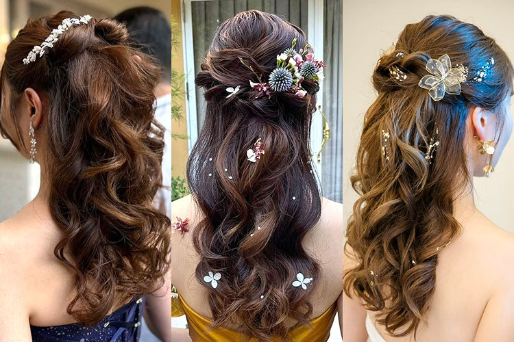 ウェディングヘアの花嫁ハーフアップ10選♡リボンやヘッドアクセサリーが人気！【今週のスタスナ】