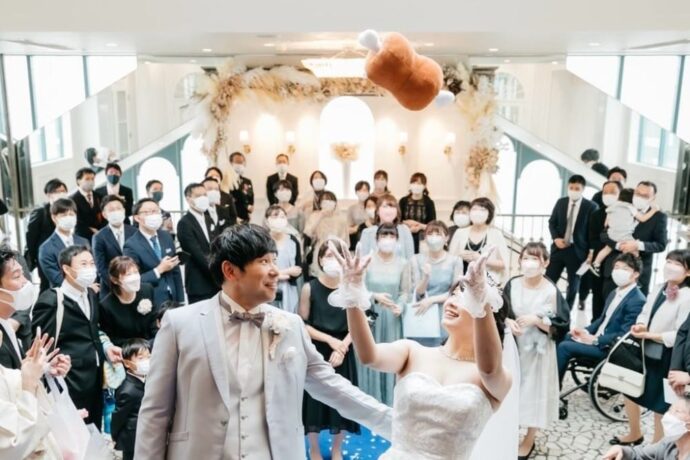 結婚式のぬいぐるみトスの演出