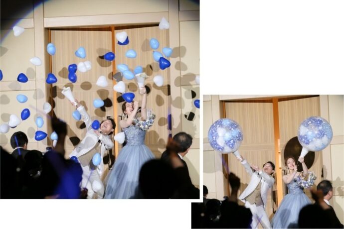 結婚式のバルーンクラッカーの演出