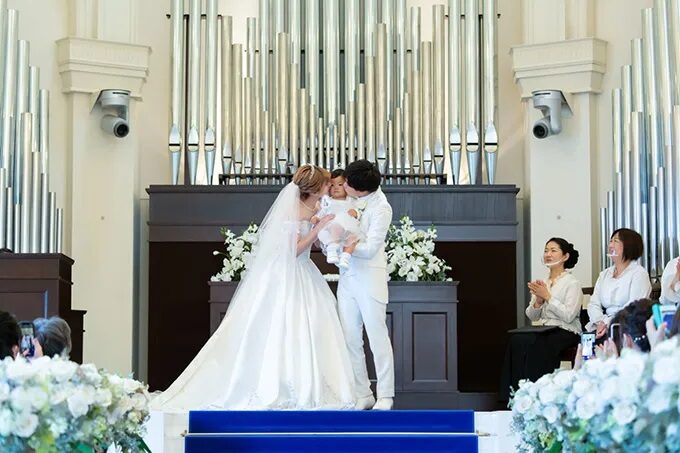 結婚式のファミリーキスの演出