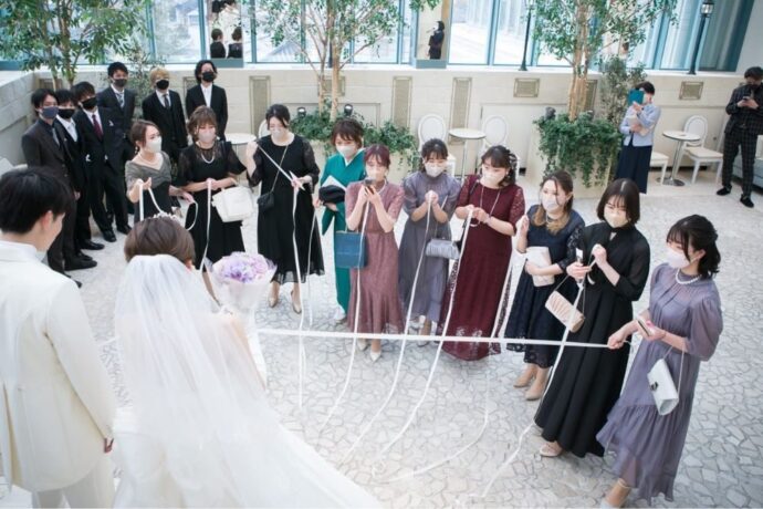 結婚式のブーケプルズの演出