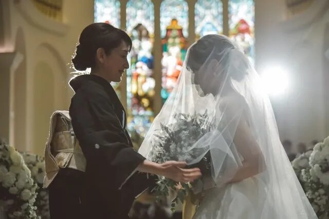 結婚式のベールダウンの演出