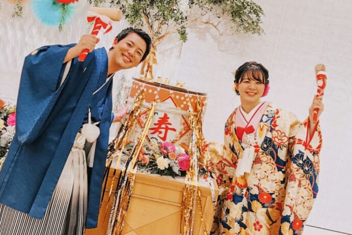 結婚式の鏡開きの演出