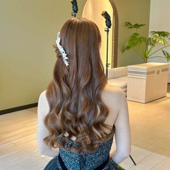 ダウンヘア　花嫁