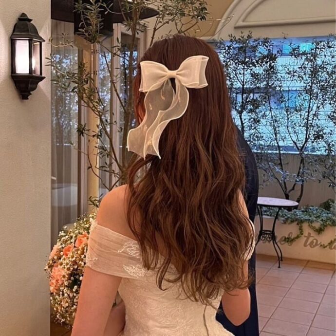 ダウンヘア　花嫁