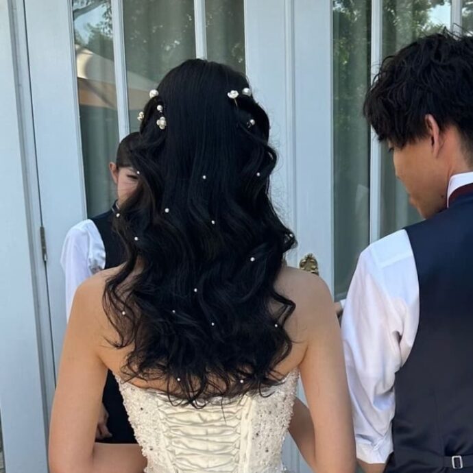 ダウンヘア　花嫁