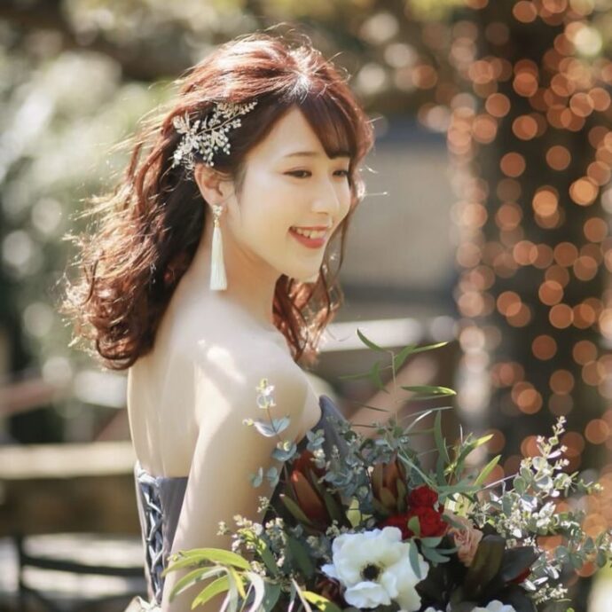 ダウンヘア　花嫁