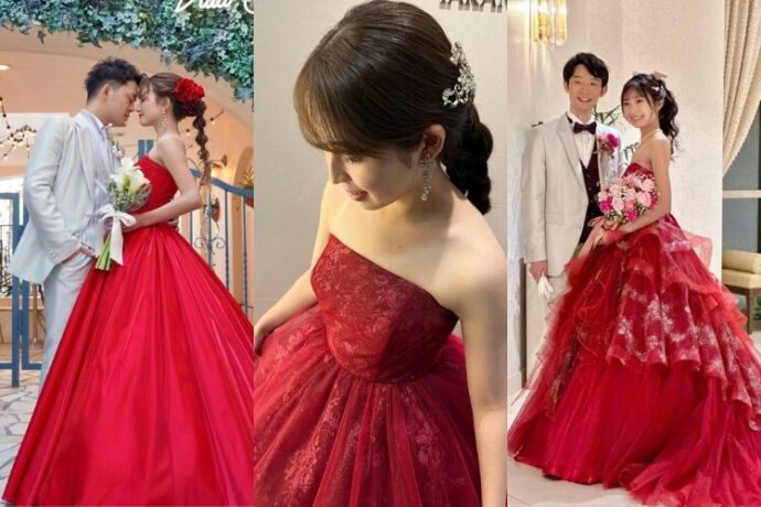写真映えもばっちり♡インパクト抜群の赤カラードレス10選【今週の 