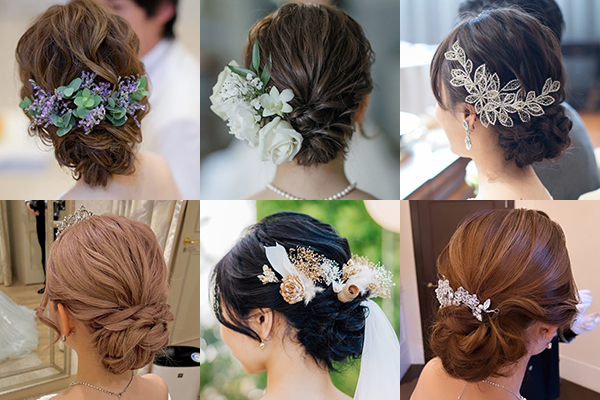 花嫁ヘアアレンジ(ゆるふわシニヨン)