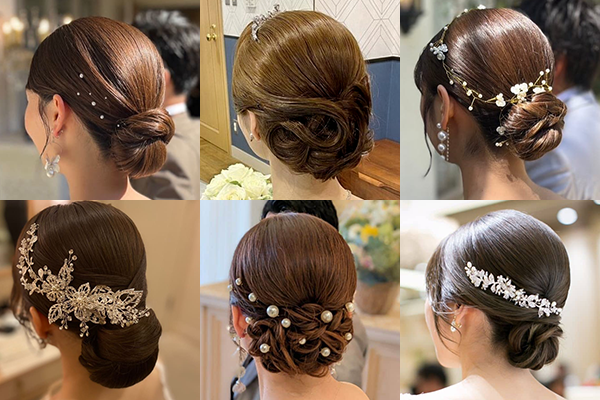 花嫁ヘアアレンジ(タイトシニヨン)