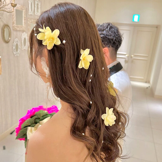 ハーフツインの花嫁ヘア
