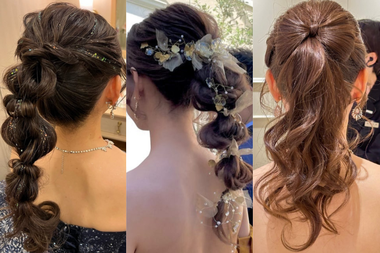 アップポニーテールの花嫁ヘア10選♡高めアレンジ＆玉ねぎヘアも【今週のスタスナ】