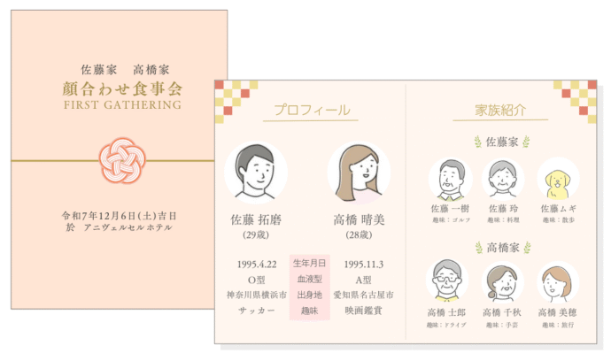 食事会のしおり_家族のプロフィール一覧