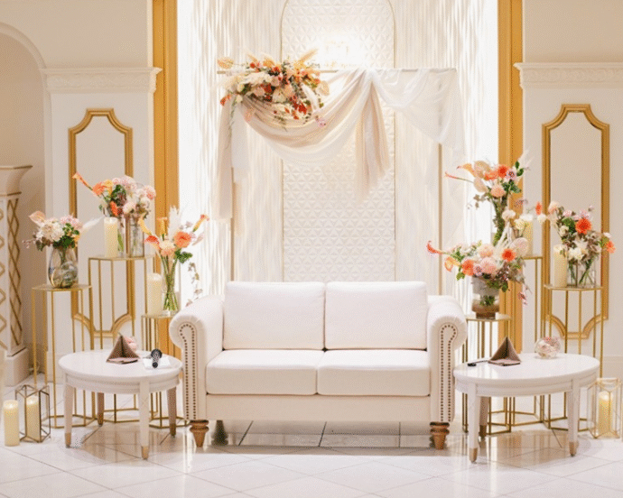 ①ゴールド×オレンジの秋カラーテーブルコーデ