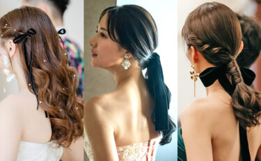 ベロアリボンの結婚式ヘアアレンジ10選♡結び方&太さ別で紹介【今週のスタスナ】