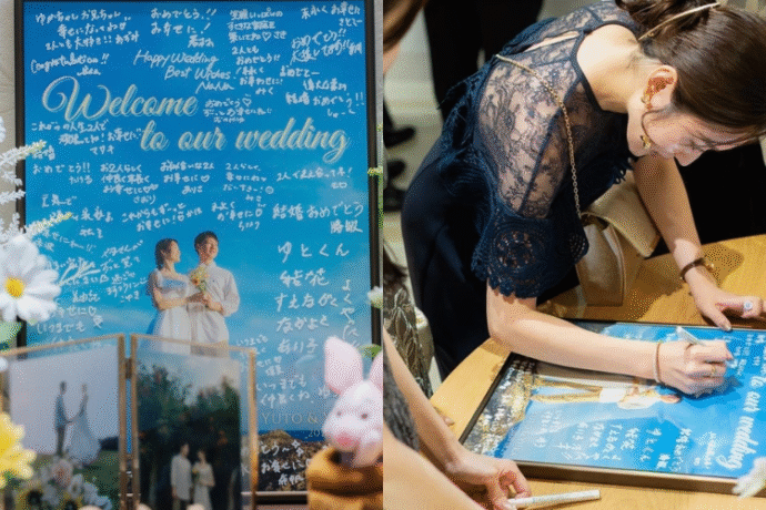 ⑤ ゲストからウェルカムボードへメッセージ！