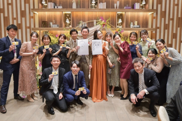 ⑩ 新郎新婦にソックリ？似顔絵リレーゲーム