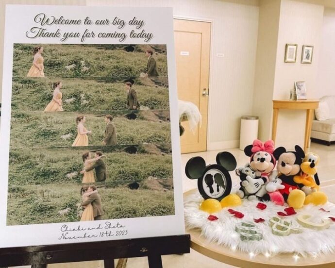 ④前撮り写真のおしゃれなウェルカムボード