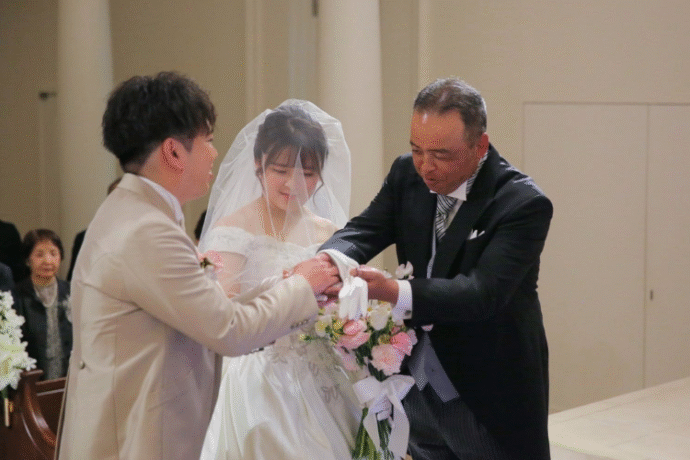 ⑦新郎新婦と父親で行うセレモニー「確認の儀」