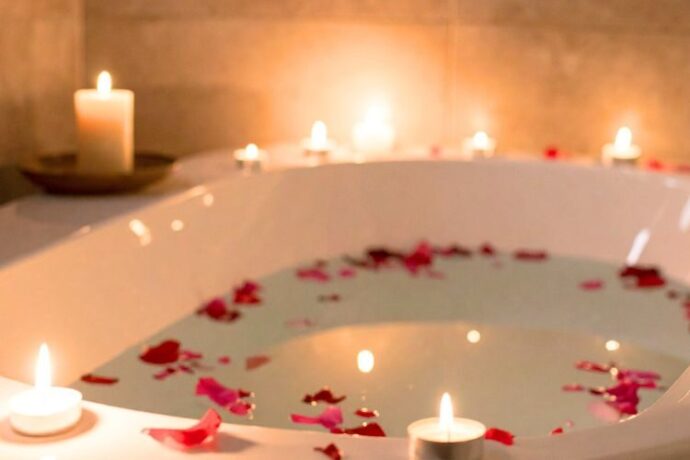 ロマンチックに飾ったバスルーム