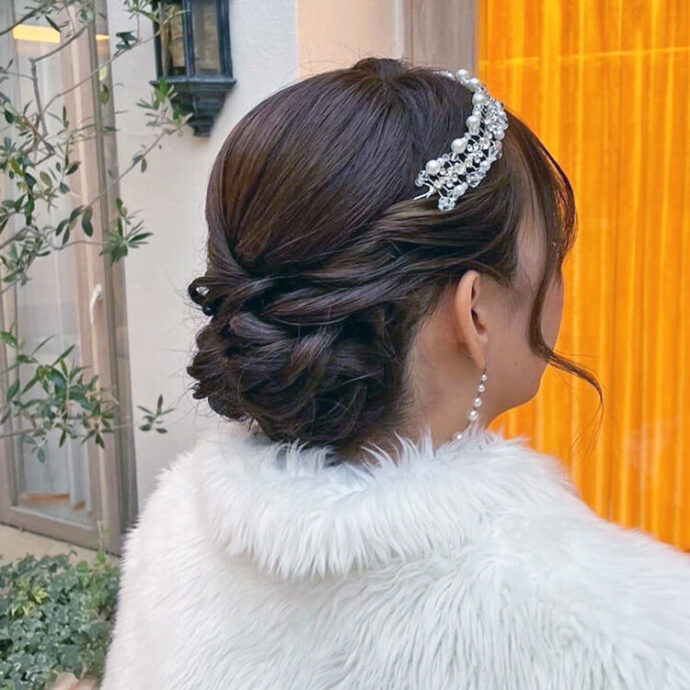 花嫁ヘア（カチューシャアレンジ）
