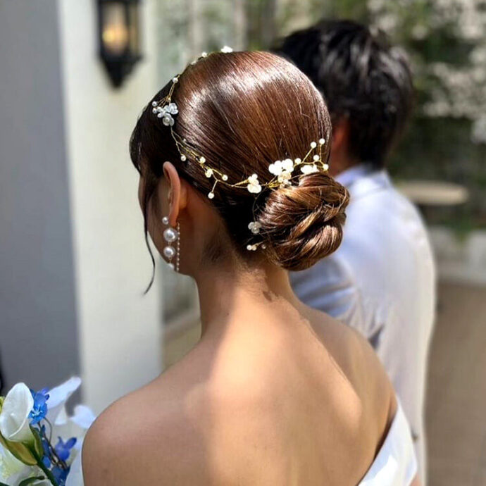 花嫁ヘア（カチューシャアレンジ）