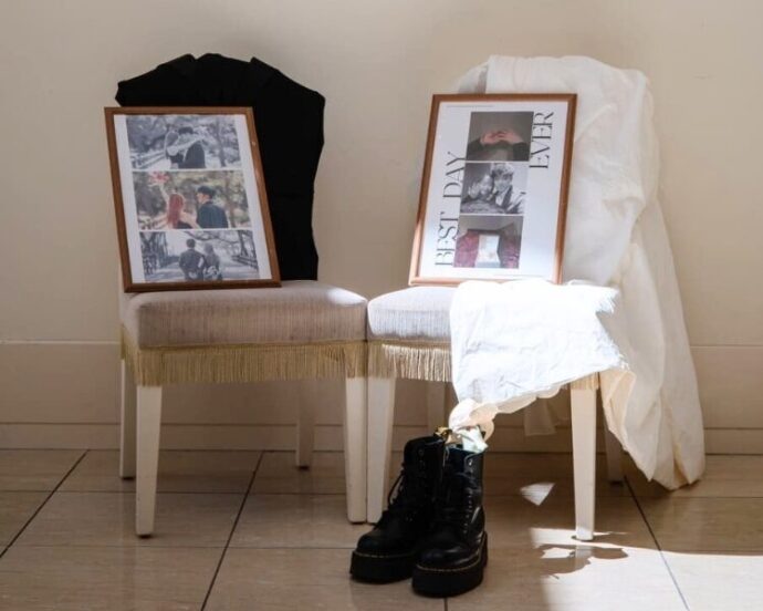 ②シンプルフレームで飾るハイセンスなウェルカムボード